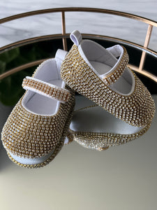 Gold Crystal Prewalker Shoes